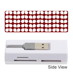 Red And White Leaf Pattern Memory Card Reader (stick) 