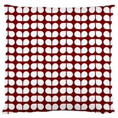 Red And White Leaf Pattern Large Cushion Cases (two Sides) 