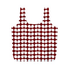 Red And White Leaf Pattern Full Print Recycle Bags (m) 