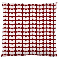 Red And White Leaf Pattern Standard Flano Cushion Cases (two Sides) 