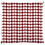 Red And White Leaf Pattern Large Flano Cushion Cases (Two Sides)  Front