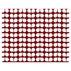 Red And White Leaf Pattern Double Sided Flano Blanket (medium) 