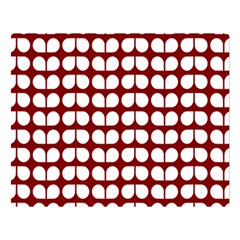 Red And White Leaf Pattern Double Sided Flano Blanket (large) 