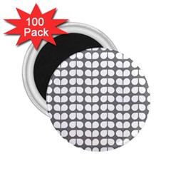 Gray And White Leaf Pattern 2 25  Magnets (100 Pack) 