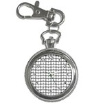 Gray And White Leaf Pattern Key Chain Watches Front