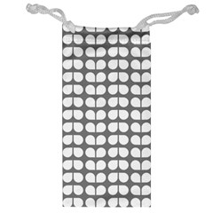 Gray And White Leaf Pattern Jewelry Bags