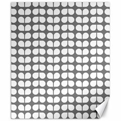 Gray And White Leaf Pattern Canvas 20  X 24  