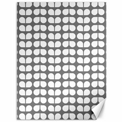 Gray And White Leaf Pattern Canvas 36  X 48  