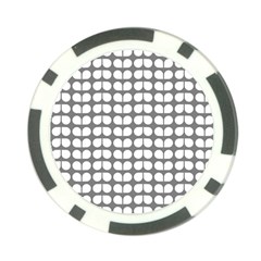 Gray And White Leaf Pattern Poker Chip Card Guards