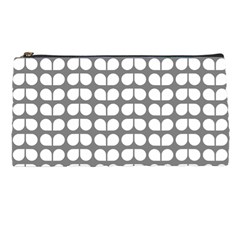 Gray And White Leaf Pattern Pencil Cases by GardenOfOphir