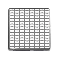 Gray And White Leaf Pattern Memory Card Reader (square)