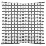 Gray And White Leaf Pattern Large Cushion Cases (One Side)  Front