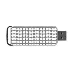 Gray And White Leaf Pattern Portable Usb Flash (two Sides)