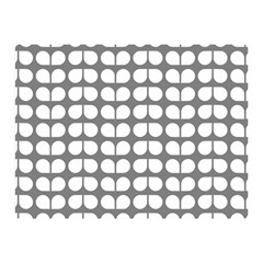 Gray And White Leaf Pattern Double Sided Flano Blanket (mini) 