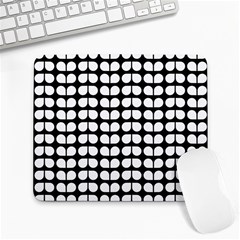 Black And White Leaf Pattern Large Mousepads by GardenOfOphir