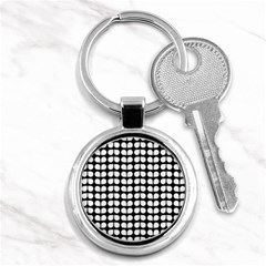 Black And White Leaf Pattern Key Chains (round) 