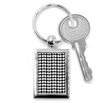 Black And White Leaf Pattern Key Chains (Rectangle)  Front