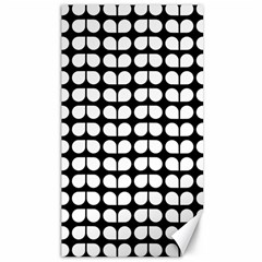 Black And White Leaf Pattern Canvas 40  X 72  