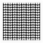 Black And White Leaf Pattern Medium Glasses Cloth (2-Side) Front