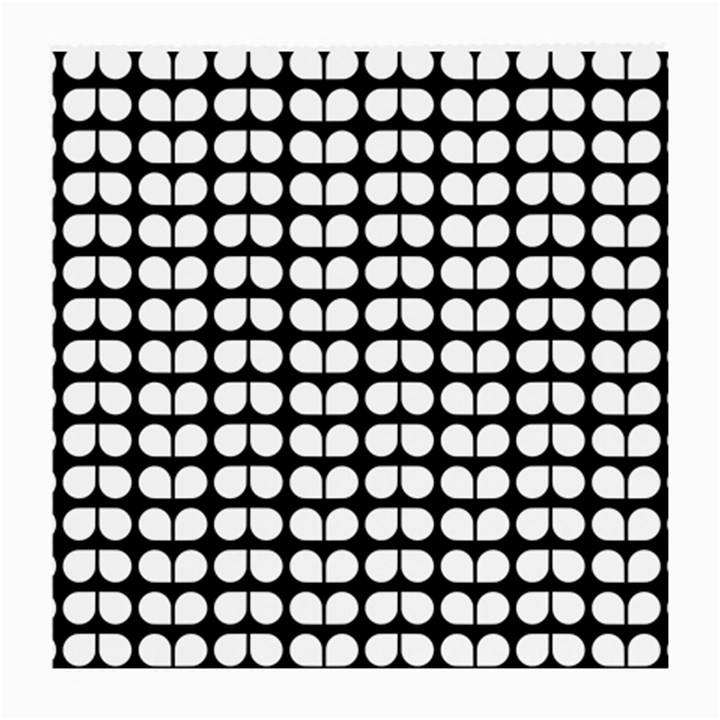 Black And White Leaf Pattern Medium Glasses Cloth (2-Side)