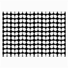 Black And White Leaf Pattern Large Glasses Cloth by GardenOfOphir