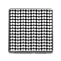 Black And White Leaf Pattern Memory Card Reader (square)