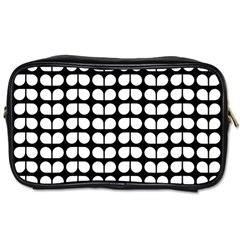 Black And White Leaf Pattern Toiletries Bags