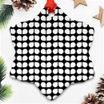 Black And White Leaf Pattern Ornament (Snowflake)  Front