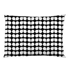 Black And White Leaf Pattern Pillow Cases (two Sides) by GardenOfOphir