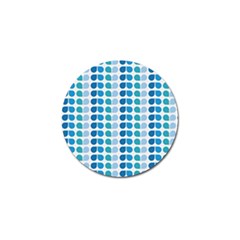 Blue Green Leaf Pattern Golf Ball Marker by GardenOfOphir