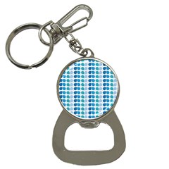 Blue Green Leaf Pattern Bottle Opener Key Chains by GardenOfOphir