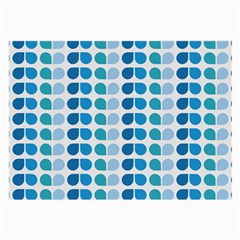 Blue Green Leaf Pattern Large Glasses Cloth (2-side) by GardenOfOphir