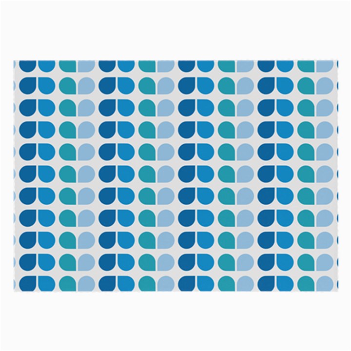 Blue Green Leaf Pattern Large Glasses Cloth (2-Side)