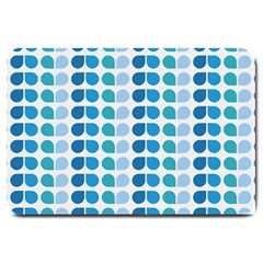 Blue Green Leaf Pattern Large Doormat  by GardenOfOphir