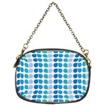 Blue Green Leaf Pattern Chain Purses (Two Sides)  Front