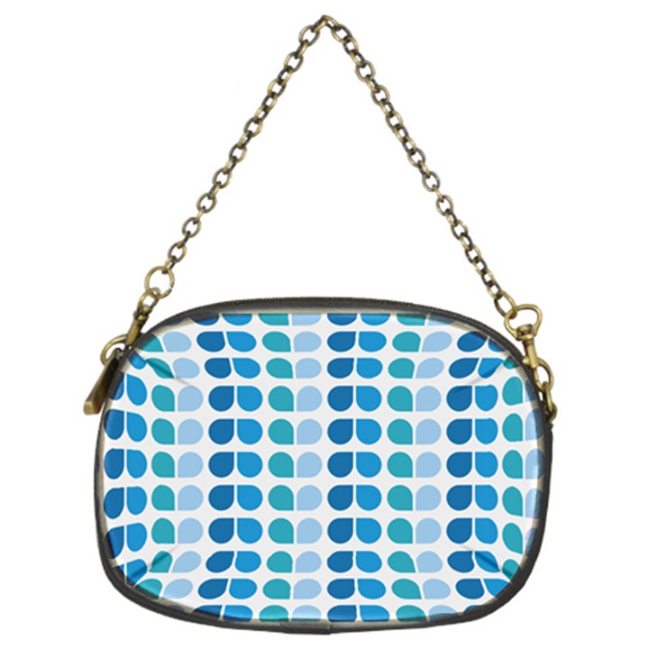 Blue Green Leaf Pattern Chain Purses (Two Sides) 