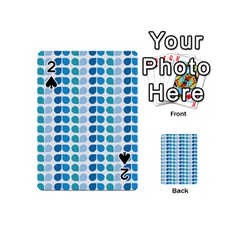 Blue Green Leaf Pattern Playing Cards 54 (mini)  by GardenOfOphir