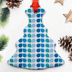 Blue Green Leaf Pattern Ornament (christmas Tree) by GardenOfOphir