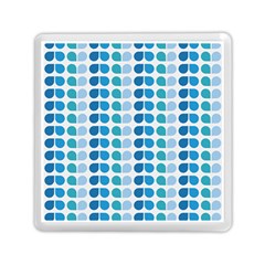 Blue Green Leaf Pattern Memory Card Reader (square)  by GardenOfOphir