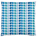 Blue Green Leaf Pattern Large Cushion Cases (One Side)  Front