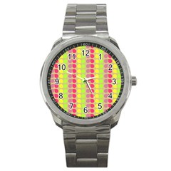 Colorful Leaf Pattern Sport Metal Watches by GardenOfOphir