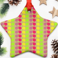 Colorful Leaf Pattern Star Ornament (two Sides)  by GardenOfOphir