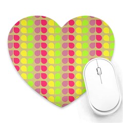 Colorful Leaf Pattern Heart Mousepads by GardenOfOphir