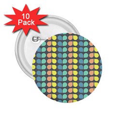 Colorful Leaf Pattern 2 25  Buttons (10 Pack)  by GardenOfOphir