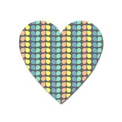 Colorful Leaf Pattern Heart Magnet by GardenOfOphir