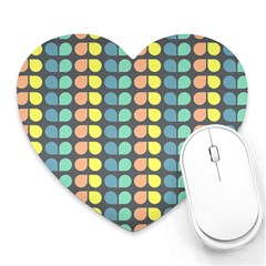 Colorful Leaf Pattern Heart Mousepads by GardenOfOphir