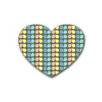 Colorful Leaf Pattern Heart Coaster (4 pack)  Front