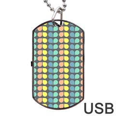 Colorful Leaf Pattern Dog Tag Usb Flash (one Side) by GardenOfOphir