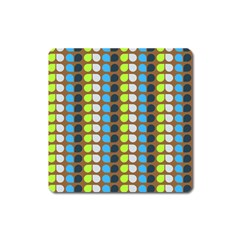 Colorful Leaf Pattern Square Magnet by GardenOfOphir