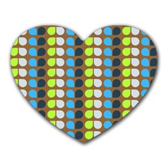 Colorful Leaf Pattern Heart Mousepads by GardenOfOphir